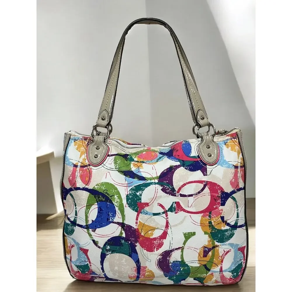 Coach 31141E Stamped Signature C Hallie East West Tote Bag & Wristlet